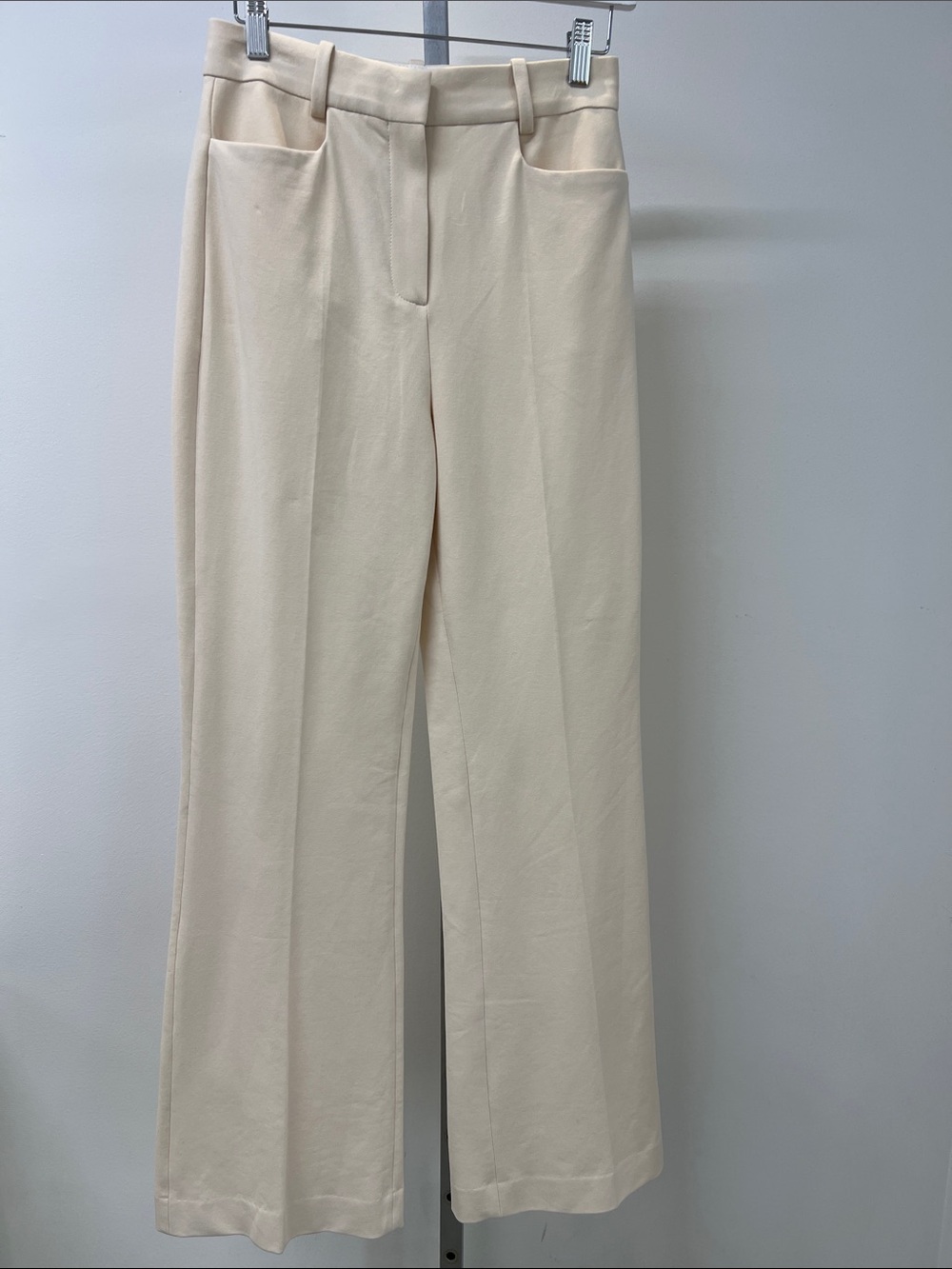 High-Waist Wide-Leg Pants in Cream